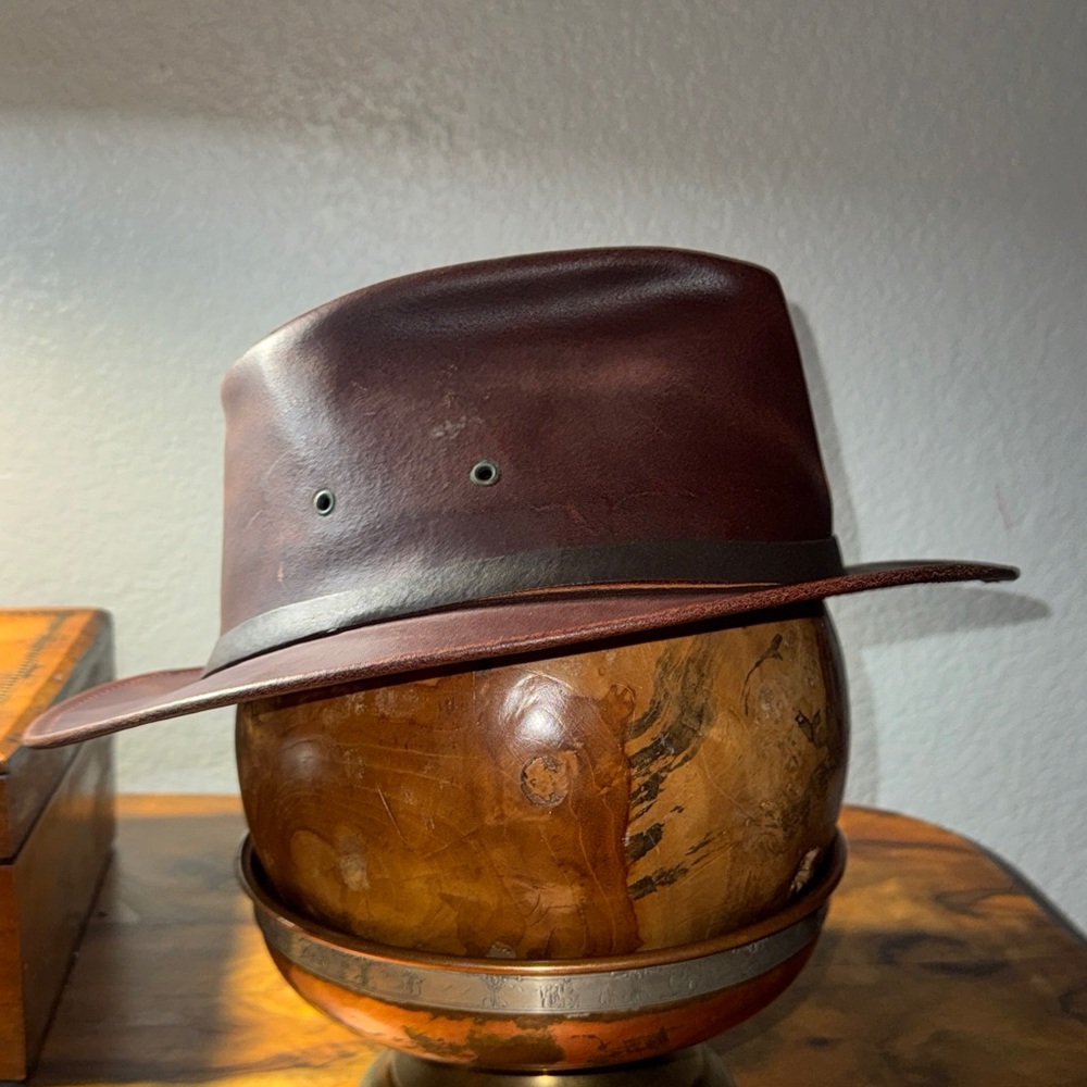 Don Leather Safari Hat Men Sz L - Picture 3 of 5